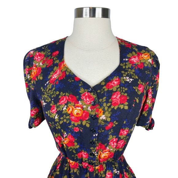 Vintage 80’s S.L. Petites Floral Baby Doll Dress - Size 6 - Picture 3 of 9